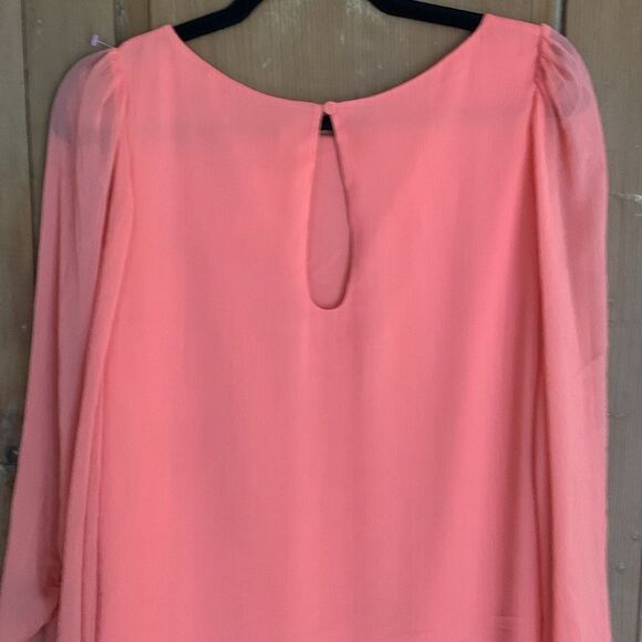 Alice + Olivia Odette flutter sleeve peach chiffon dress NWT - Picture 10 of 12
